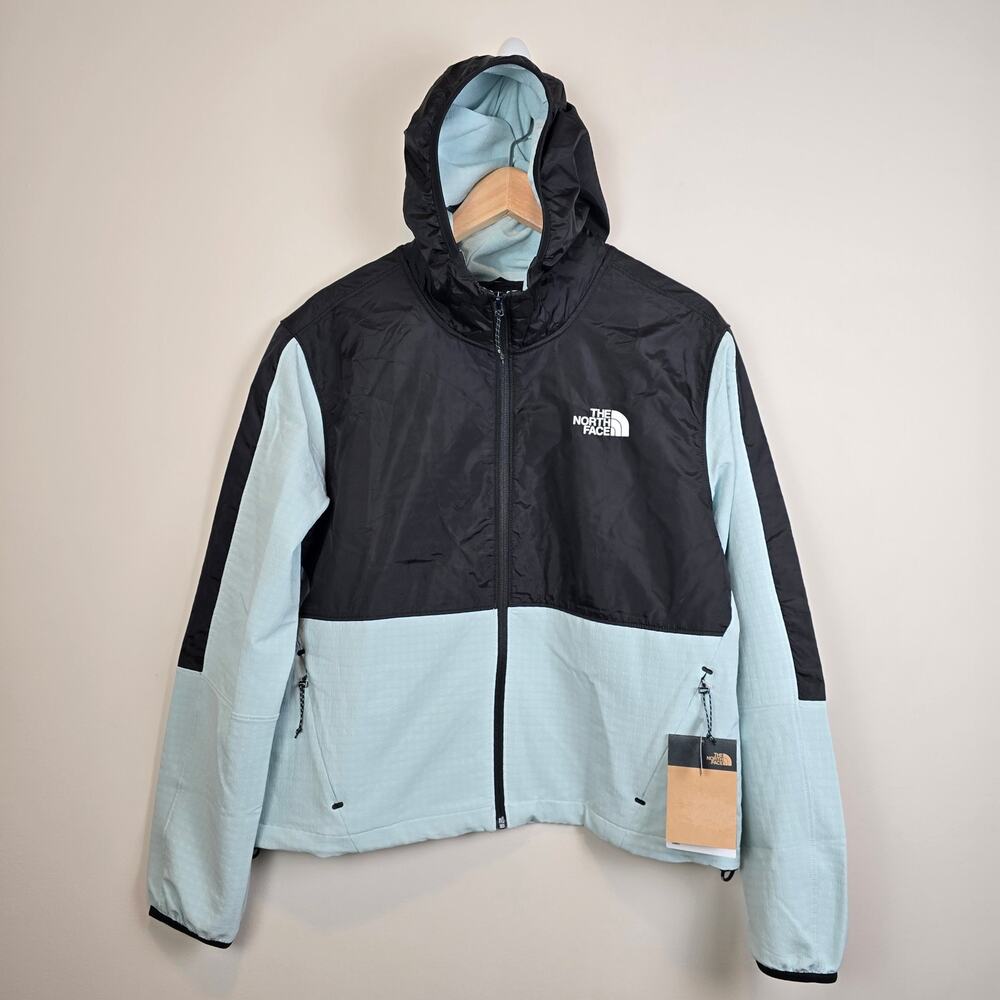 The North Face Womens Size XS Tekware Grid Hybrid Full Zip Jacket Muted Pine